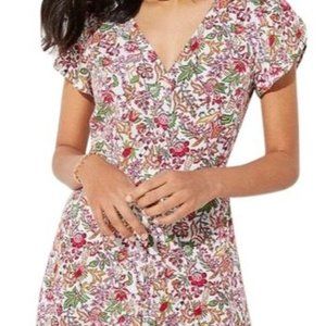 LOFT Jungle Ruffle Dress Size 12